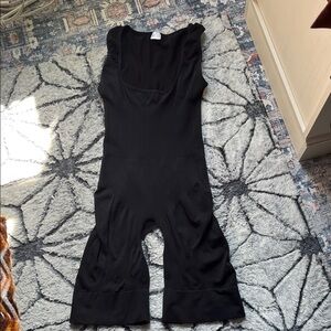 Black Ribbed Sleeveless Shapewear Bodysuit